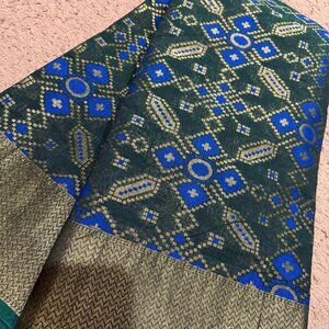 Indian sari - Green Color Patola Weaving cotton Silk Casual Party Wear Saree